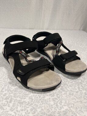 Women’s Size 11 Propet Elon Sport Sandals Straps Aztec Black WSV003P